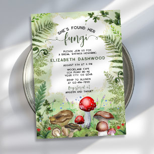 She Found Her Fungi Forest Mushrooms Bridal Shower Invitation