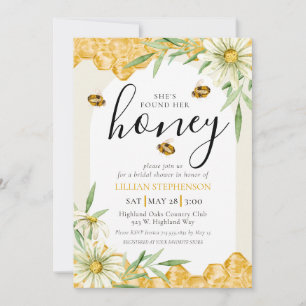She Found Her Honey Arch Daisy Bee Bridal Shower Invitation