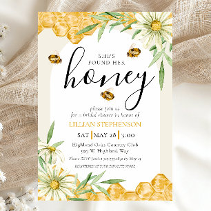 She Found Her Honey Arch Daisy Bee Bridal Shower Invitation