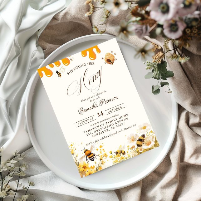She found her honey Bee bridal shower Invitation (Creator Uploaded)