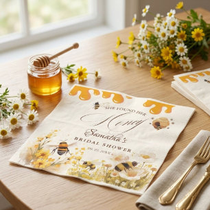 She found her honey Bee bridal shower Napkin
