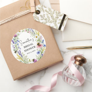 She Found her Honey Bee Wildflower Bridal Shower Classic Round Sticker