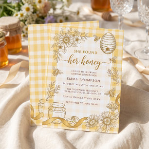 She Found Her Honey Beehive Jar Bridal Shower Invitation