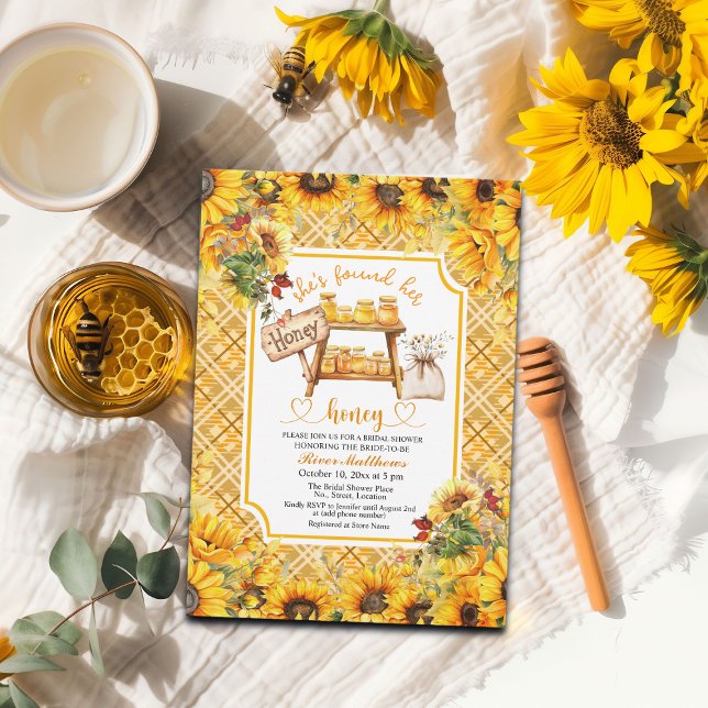 She Found Her Honey Bridal Shower Invitation (Creator Uploaded)