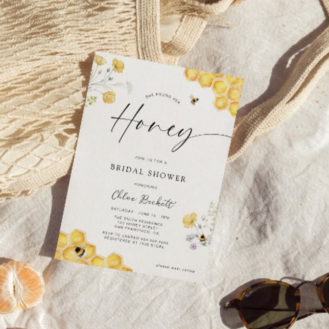 She Found Her Honey Bridal Shower Invitation (Creator Uploaded)