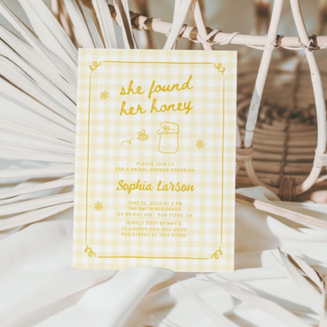 She Found Her Honey Bridal Shower Invitation (Creator Uploaded)