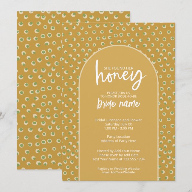 She Found Her Honey - Bridal Shower Invitation (Front/Back)