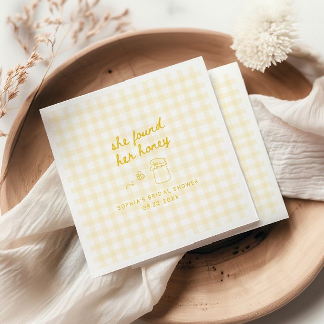 She Found Her Honey Bridal Shower Napkin (Creator Uploaded)