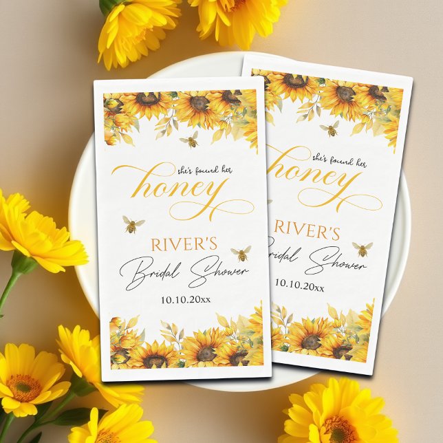 She Found Her Honey Bridal Shower   Napkin (Creator Uploaded)