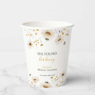 She Found Her Honey Bridal Shower Paper Cups