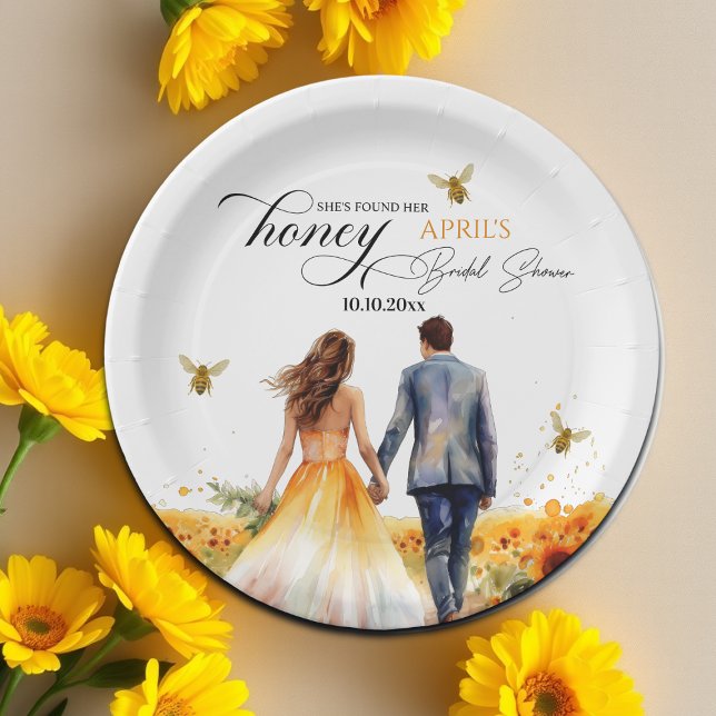 She Found Her Honey Bridal Shower   Paper Plate (Creator Uploaded)
