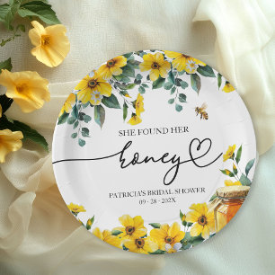 She Found Her Honey Bridal Shower Paper Plate