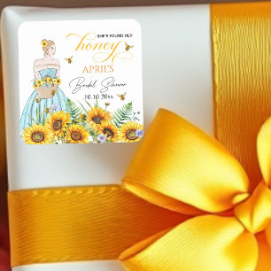 She Found Her Honey Bridal Shower Square Sticker