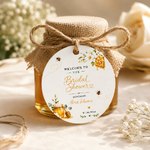 She Found Her Honey Elegant Floral Gold Custom Favour Tags