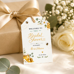 She Found Her Honey Elegant Floral Gold Custom Gift Tags
