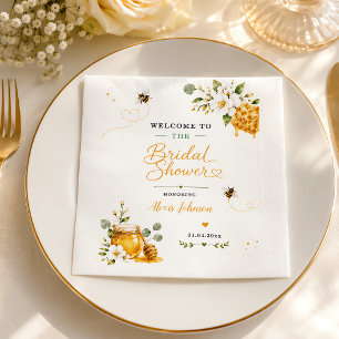 She Found Her Honey Elegant Floral Gold Custom Napkin