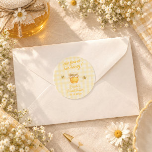 She Found Her Honey Gingham Bridal Shower Classic Round Sticker
