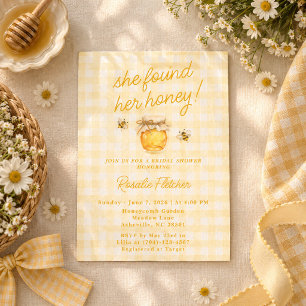She Found Her Honey Gingham Bridal Shower  Invitation