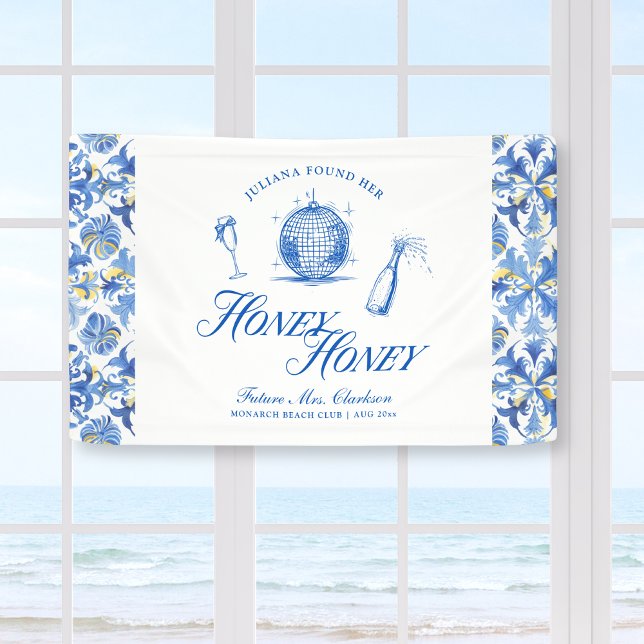 She Found Her Honey Honey Blue Greece Bachelorette Banner (Creator Uploaded)