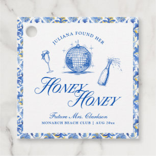 She Found Her Honey Honey Blue Greece Bachelorette Favour Tags