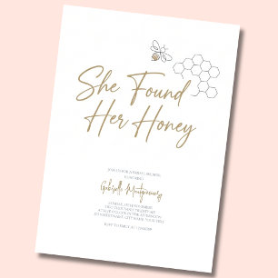 She Found Her Honey Modern Minimal Bridal Shower Invitation