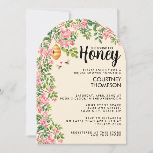 She Found Her Honey Pink Floral Bridal Shower Invitation