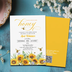 She Found Her Honey QR Code Bridal Shower Invitation