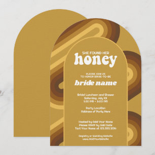 She Found Her Honey - Retro Stripes Bridal Shower Invitation