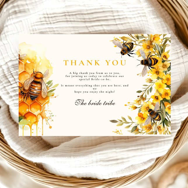  She Found Her Honey Rustic Bridal Shower Thank You Card (Creator Uploaded)