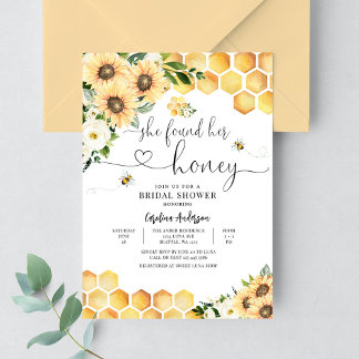 She Found Her Honey Rustic Bridal Wedding Shower Invitation