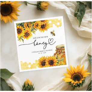 She Found Her Honey Sunflower Bridal Shower Napkin