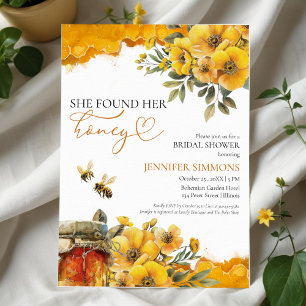 She Found Her Honey Watercolor Bridal Shower Invitation