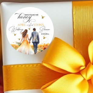 She Found Her Honey Wedding Shower Classic Round Sticker