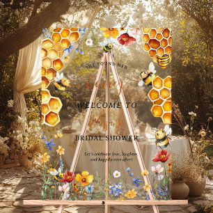 She Found Her Honey Wildflower Bee Welcome Bridal Acrylic Sign