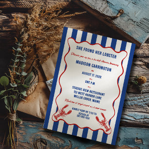 She Found Her Lobster Nautical Bridal Shower Invitation