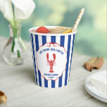 She Found Her Lobster Nautical Bridal Shower Paper Cups<br><div class="desc">Give your Bridal shower a nautical touch with these personalized paper cups. They feature my hand drawn realistic style illustration of a lobster in red with your custom text in blue. All the text is ready for your personalized touch including the "She found her lobster" slogan at the top. The...</div>