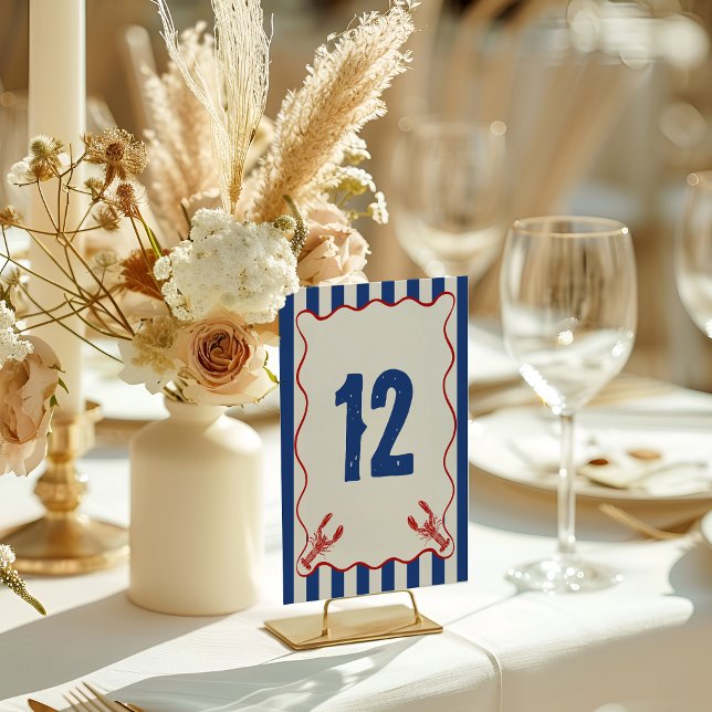 She Found Her Lobster Nautical Bridal Shower Table Number (Creator Uploaded)