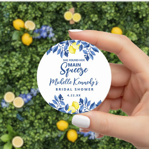 She Found Her Main Squeeze Bridal Shower  Classic Round Sticker