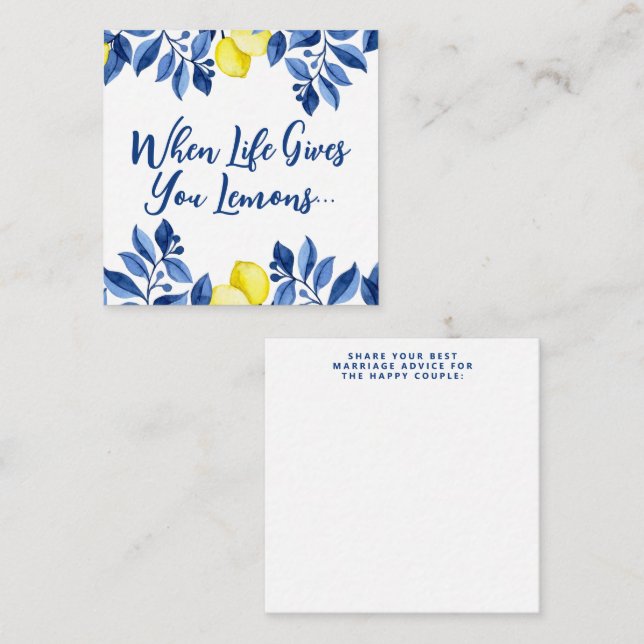 She Found Her Main Squeeze Bridal Shower  Enclosure Card (Front/Back)