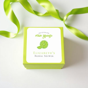 She Found her Main Squeeze Bridal Shower Favour Square Sticker