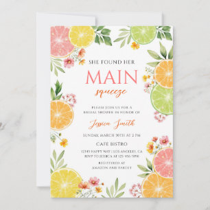 She Found Her Main Squeeze Bridal Shower Invitation
