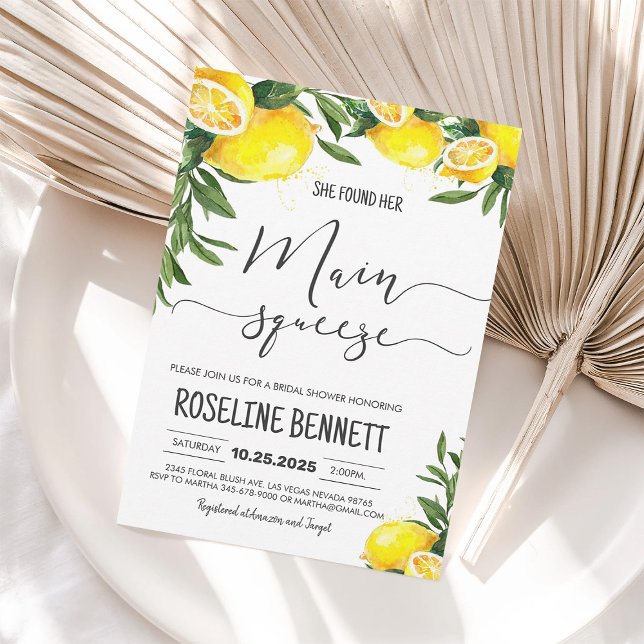 She Found Her Main Squeeze Bridal Shower Invitation (Creator Uploaded)