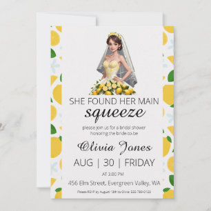 she found her main squeeze bridal shower invitation