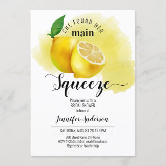 She found her main squeeze bridal shower invitation