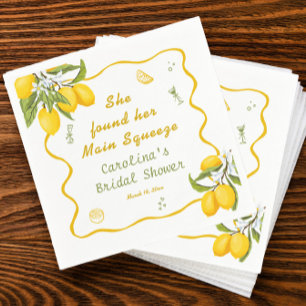 She Found Her Main Squeeze Bridal Shower Lemon  Napkin