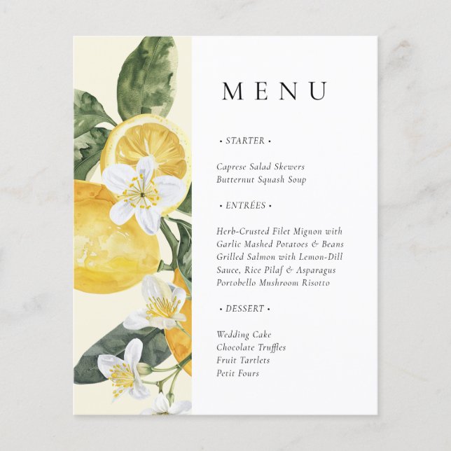 She Found Her Main Squeeze Bridal Shower Menu (Front)