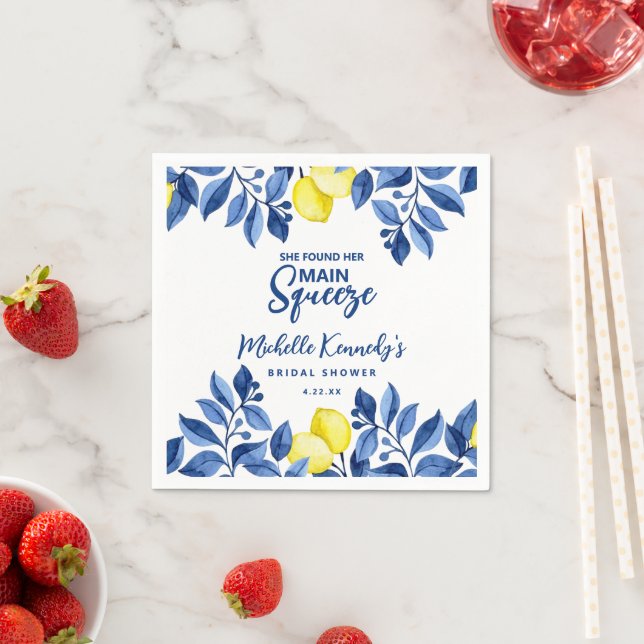 She Found Her Main Squeeze Bridal Shower  Napkin (Insitu)