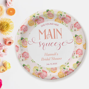 She Found Her Main Squeeze Bridal Shower Paper Plate