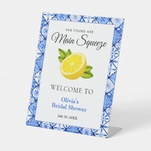 She Found Her Main Squeeze Bridal Shower Welcome  Pedestal Sign