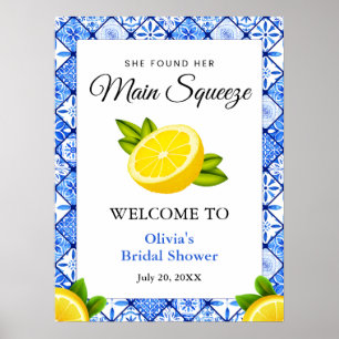 She Found Her Main Squeeze Bridal Shower Welcome Poster